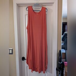 Ava & Viv Sleeveless Orange Coral Midi Dress